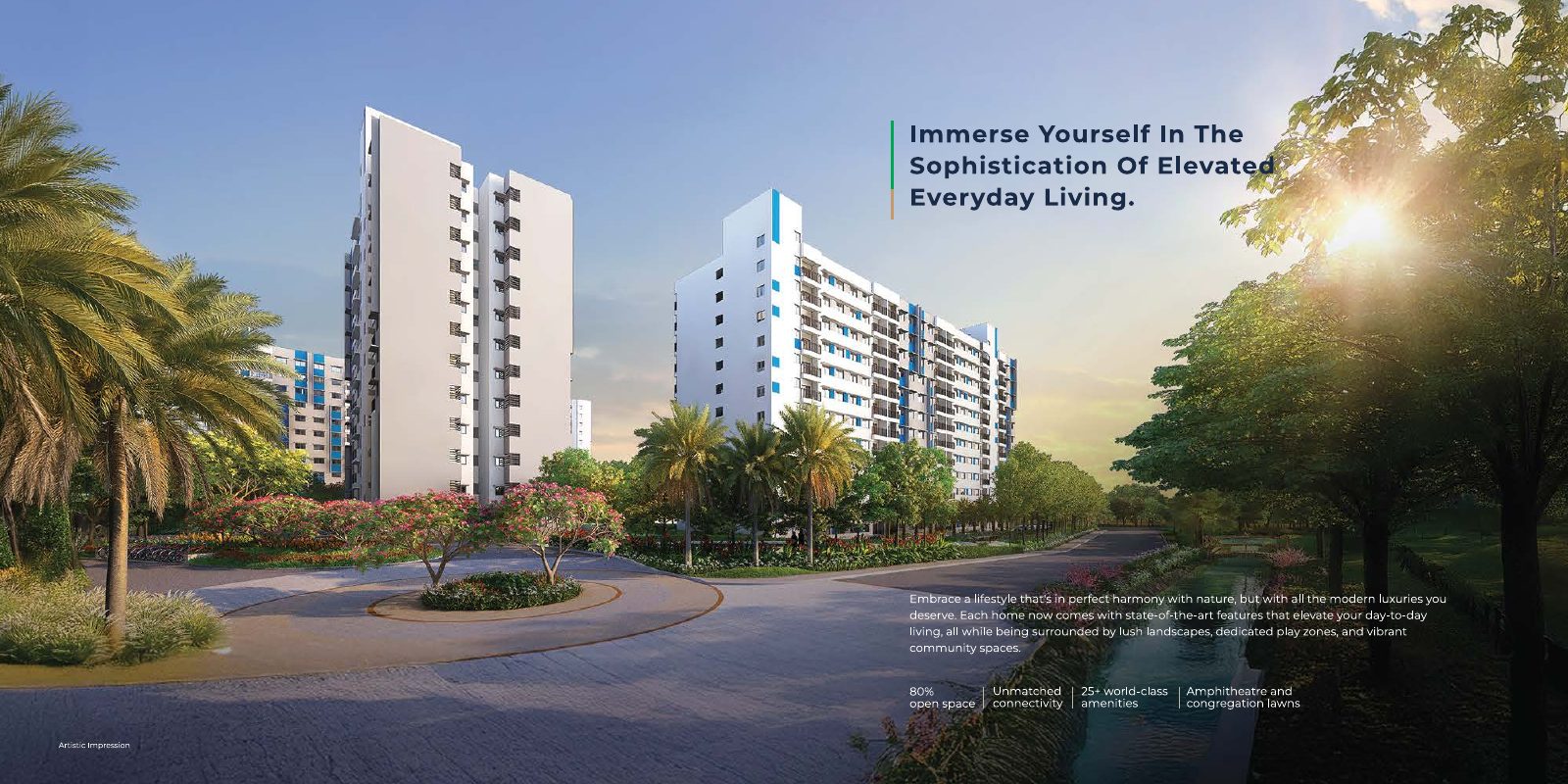 Adarsh Tropica towers at sunset (artist's impression)